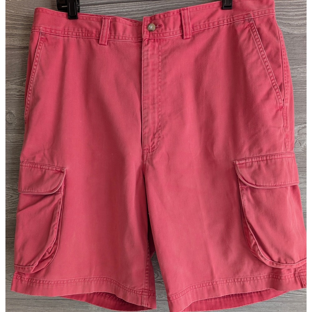 Polo Ralph Lauren Mens Salmon Pink Cotton Twill Cargo Shorts Size 36 Coral